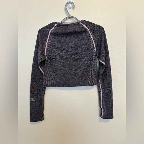 Victorias Secret VS Pink Seamless Cropped Workout Top Size Large Pink Multi - Picture 9 of 13
